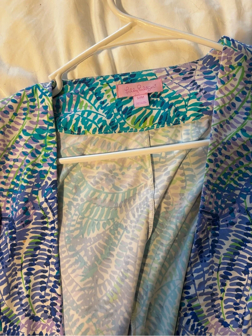 Women's Blue Multi-Print Swim Cover-Up by Lilly Pulitzer size s/m